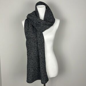 West Loop Unisex Black Speckled Knit Soft Scarf Minimalist Normcore Academia